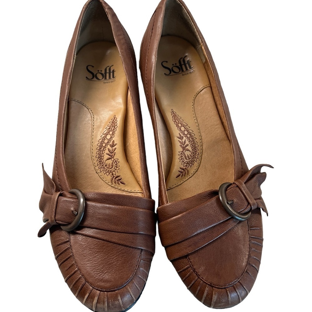 Sofft Seryn Women’s Brown Leather Pump heel shoe size 7.5